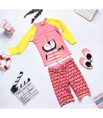 Đồ Bơi Trẻ Em – Hình Chim Cánh Cụt Đáng Yêu – Hồng