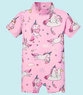 Đồ Bơi Trẻ Em Liền Thân – Mẫu Ngựa Hồng Unicorn